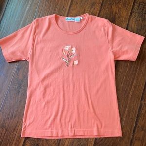 Rose-pink Cross Roads tee, size L
